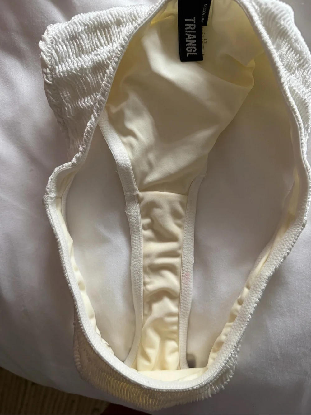 triangl swimwear Cream Ribbed Two-Piece Bikini Set